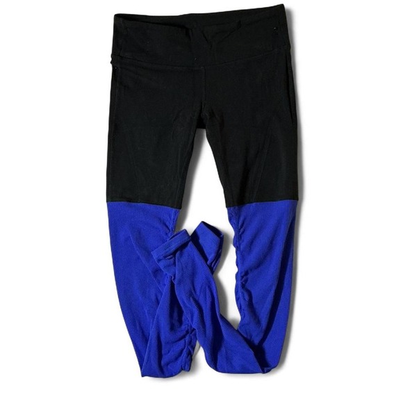 Alo Yoga Goddess Ribbed Leggings Color High Waist Workout Black Blue Womens - Picture 1 of 2